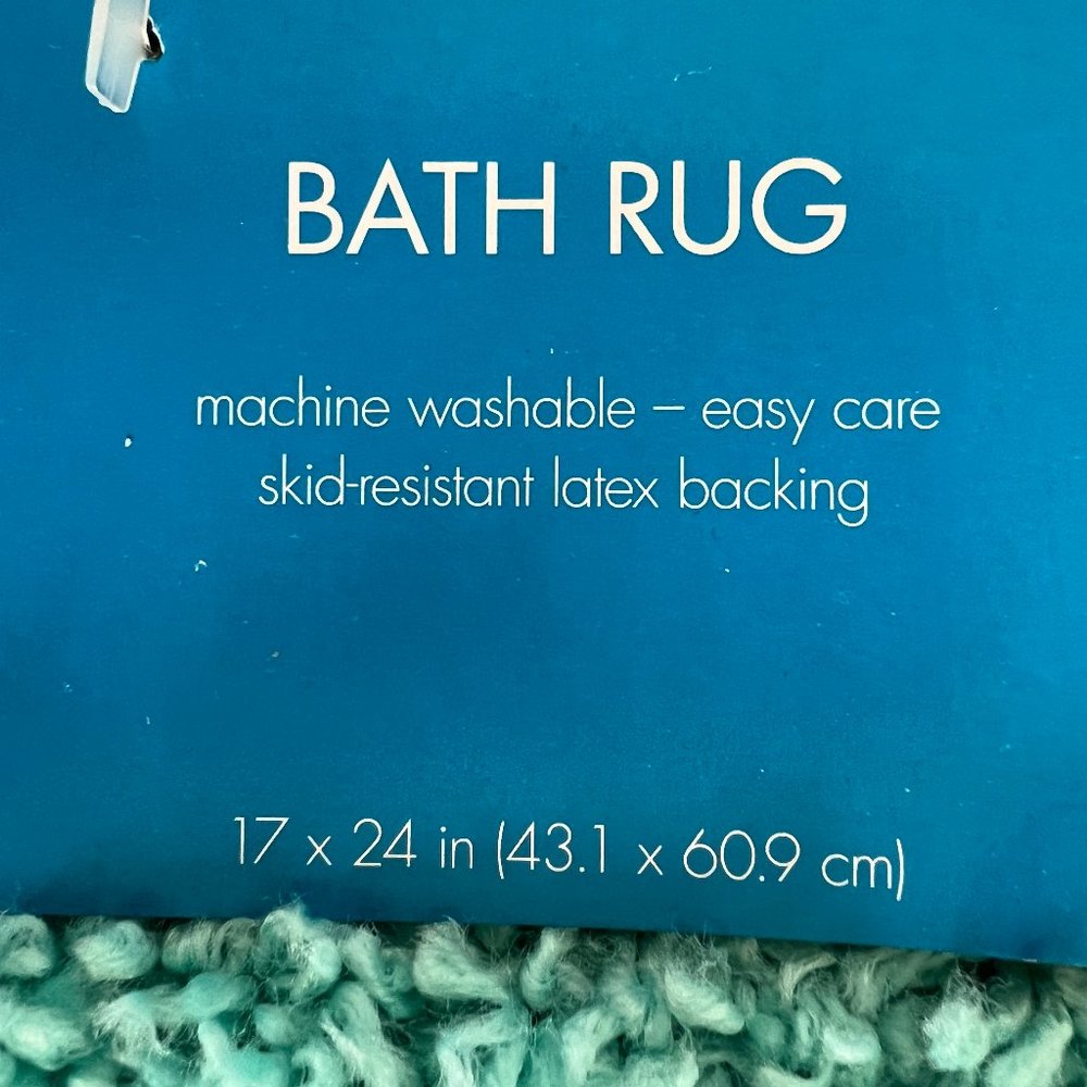 Turquoise Bath Rug - Picture 2 of 3
